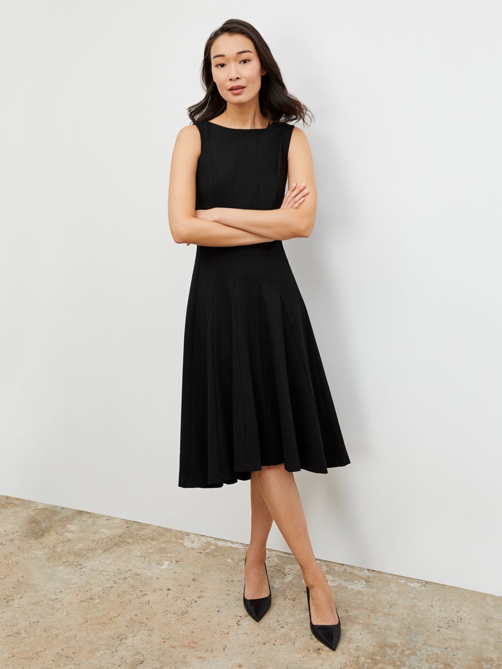M.M. Lafleur Gabriella Ponte Dress Fit & Flare Black